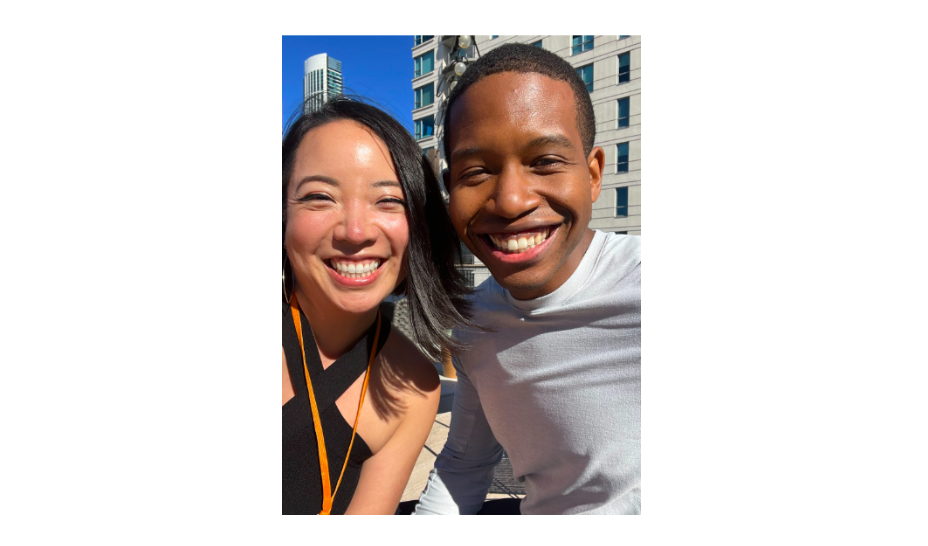 An image of the author and her product partner, both smiling.